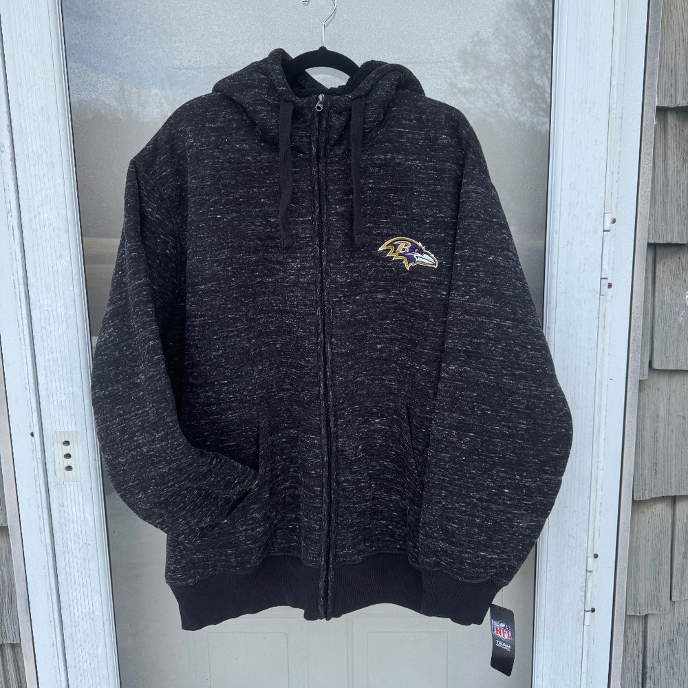 NWT - Baltimore Ravens Sherpa Lined Zippered Hoodie